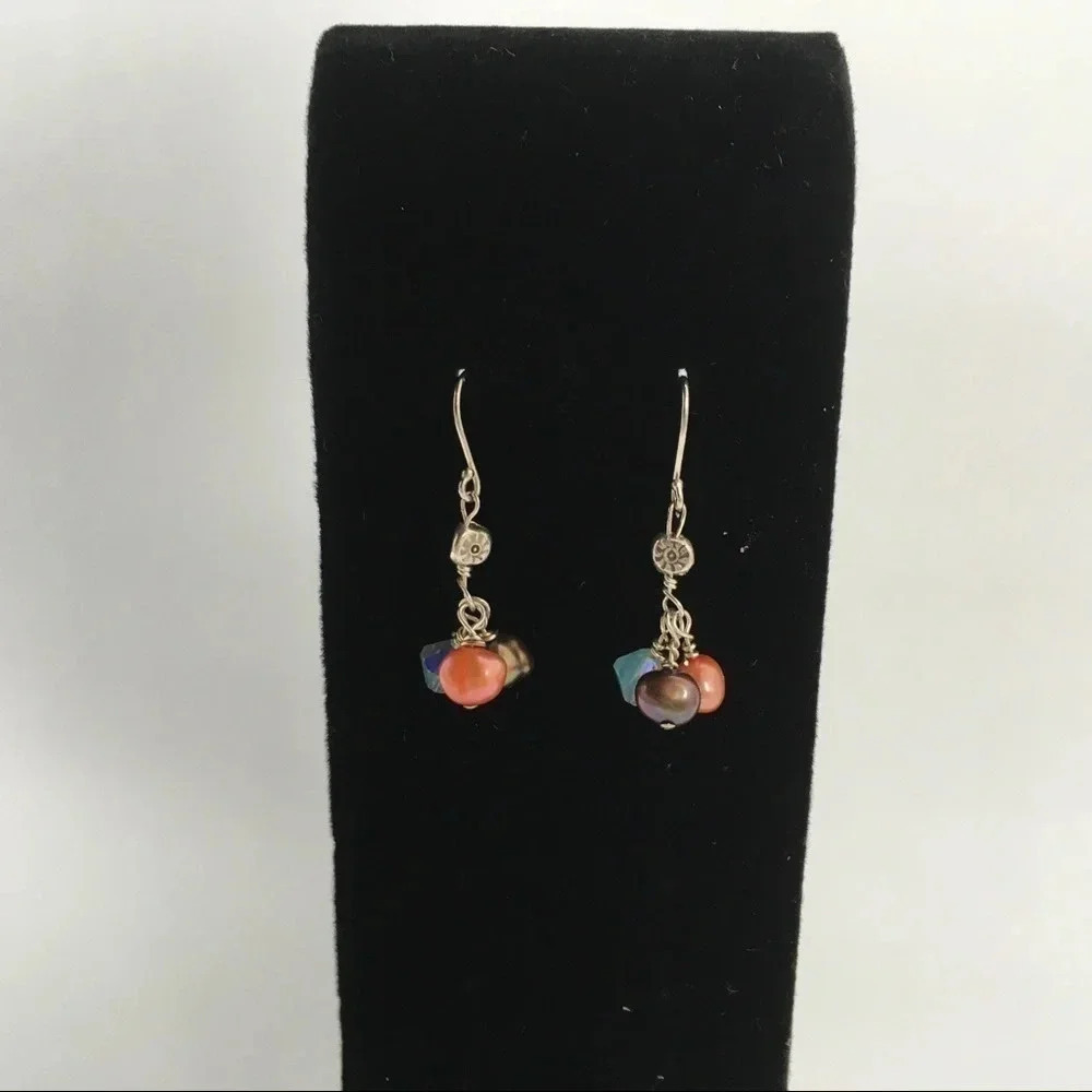 Cluster Beaded Dangle Earrings